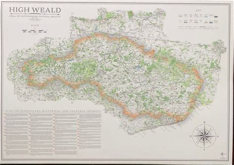 High Weald AONB Map Single Colour - Etsy UK