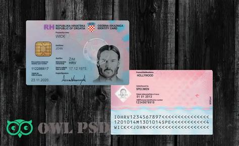 Owl PSD | High-Quality Fake Template - Croatia ID Card Template