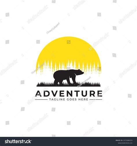 Silhouette Big Bear Side View Walking Stock Vector (Royalty Free ...