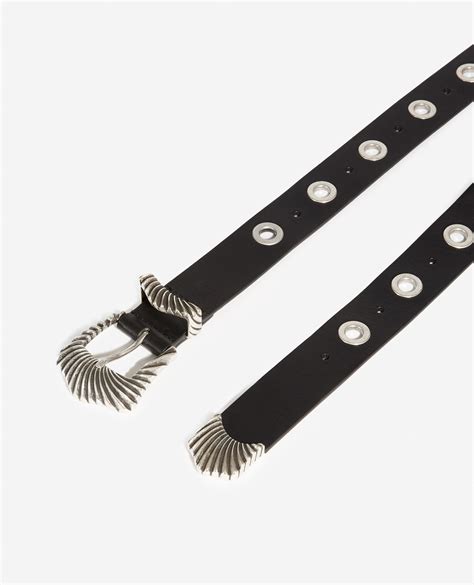 Classic black leather belt with buckle | The Kooples - US