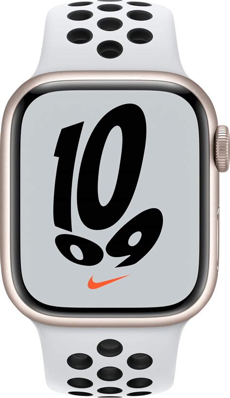 Best Buy: Apple Watch Nike Series 7 (GPS) 41mm Starlight Aluminum Case ...