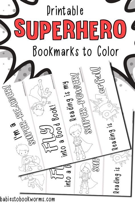 Printable Superhero Bookmarks for Kids | Babies to Bookworms in 2020 ...