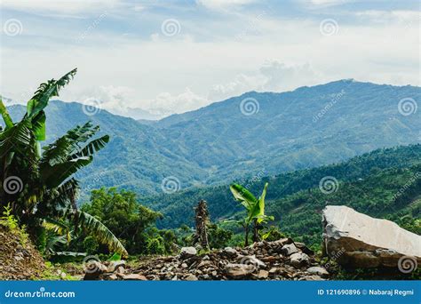 Aerial View of Beautiful Nepali Village Surrounded by the Green Stock Photo - Image of natural ...