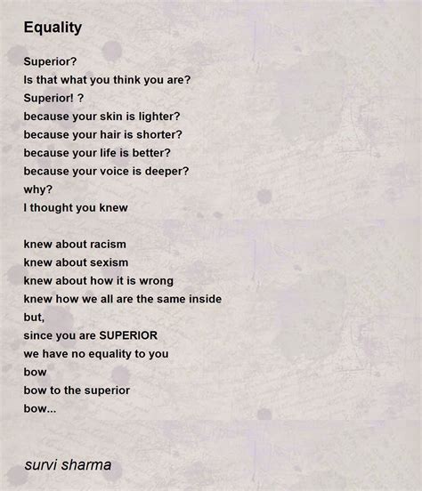 Equality - Equality Poem by survi sharma