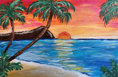 Hawaii Sunset Painting in 2021 | Sunset painting, Art painting, Painting