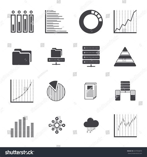 Data Icon Set Black White Icon Stock Vector (Royalty Free) 647956870 ...