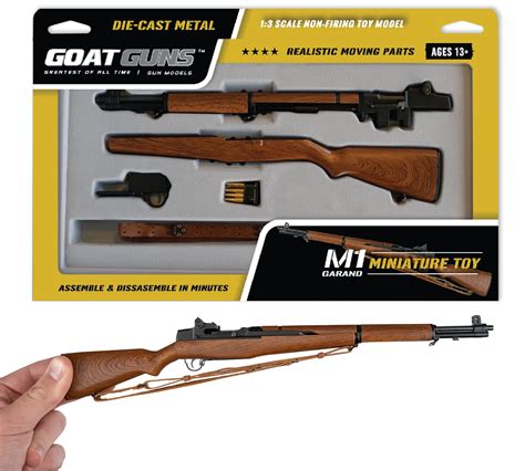 Buy GOAT S Miniature M1 Garand Model Black / Wood Grain | 1:3 Scale Diecast Metal Online at ...