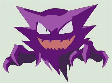 an evil looking cartoon character with sharp teeth and large fangs on his face, in purple