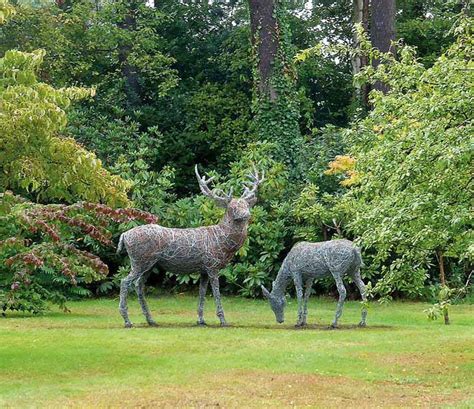 wildlife sculpture for gardens, sculpture parks, parklands in galvanised steel wire, copper wire ...