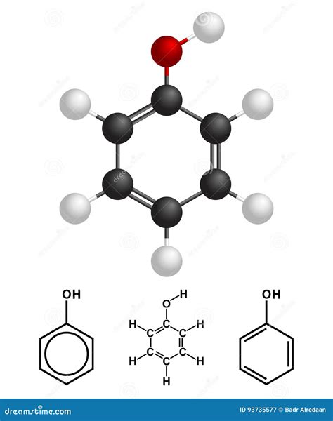 Phenol Vector Illustration. Labeled Molecular Acid Structure Or Uses ...