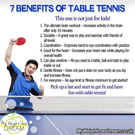 The 7 benefits of table tennis. This is not just for KIDS ;) #fitness # ...