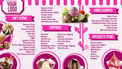 Ice Cream Menu Design