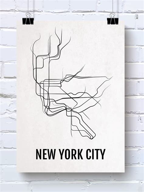 NYC Print New York City Subway Transit Map Poster - Etsy