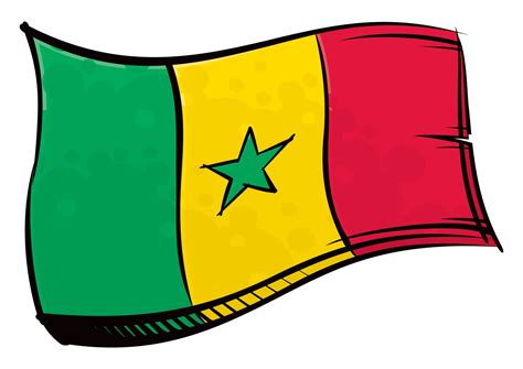 Drapeau du Sénégal peint dans le vent 2492632 Art vectoriel chez Vecteezy