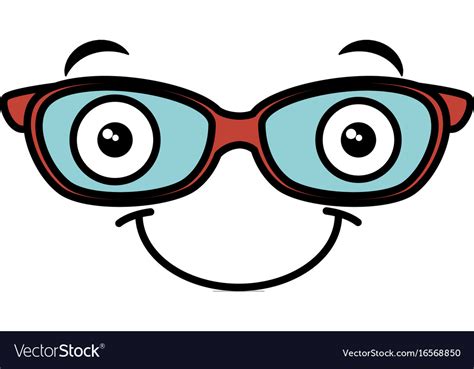 Eye glasses kawaii character Royalty Free Vector Image