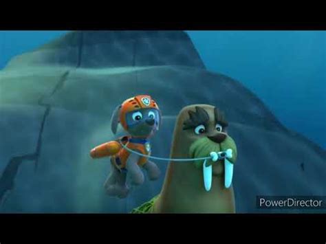 paw patrol underwater scene: zuma without regulator - YouTube