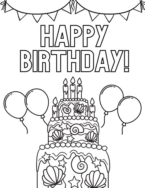 Free Happy Birthday Coloring Pages for Kids