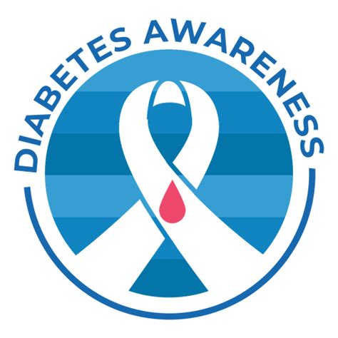 Diabetes Awareness Ribbon Drop Badge Sticker PNG & SVG Design For T-Shirts