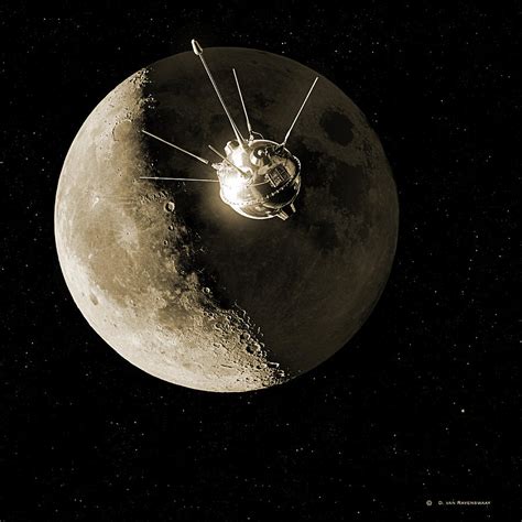 Luna 1 Spacecraft At The Moon, 1959 Photograph by Detlev Van Ravenswaay