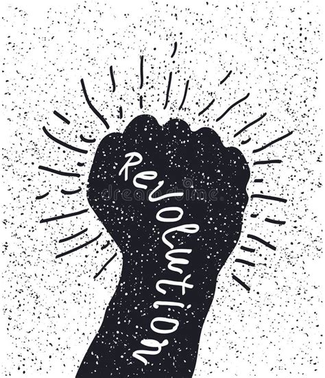 Protest Poster, Raised Fist Held in Protest. Stock Illustration ...