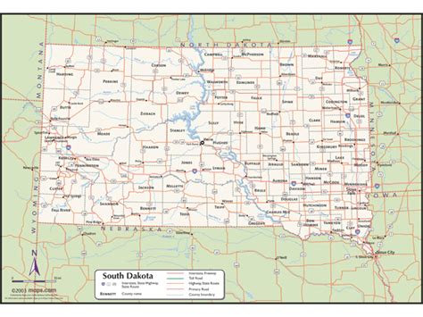 South Dakota Wall Map with Counties by Maps.com - MapSales