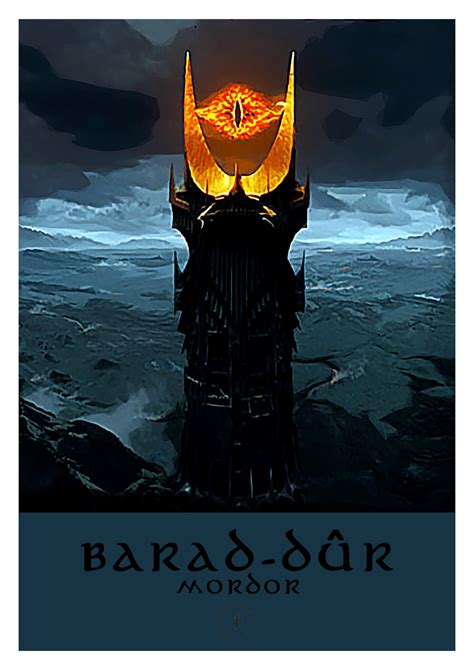 Barad-dûr Eye of Sauron Lord of the Rings Poster JRR Tolkien | Etsy