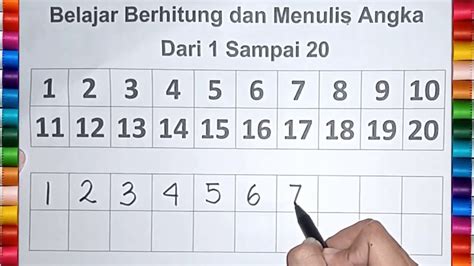 Belajar Berhitung dan Menulis Angka dari 1 Sampai 20 - YouTube