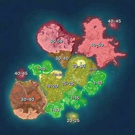 Palworld map of recommended area levels | Rock Paper Shotgun