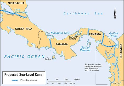 Panama Canal: proposed sea-level canal - Students | Britannica Kids ...