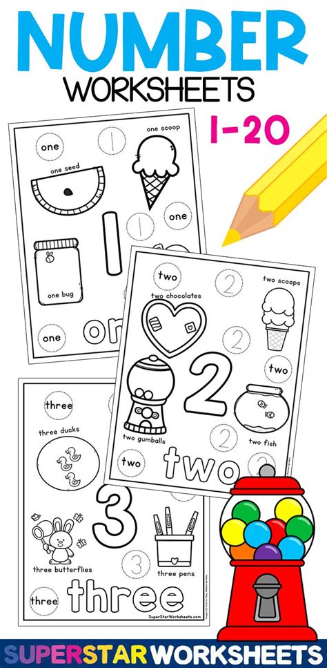 Number Recognition Preschool, Preschool Number Worksheets, Preschool Counting, Teaching Numbers ...