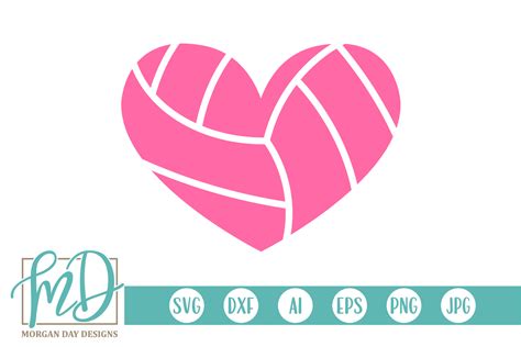 Volleyball Heart SVG Graphic by Morgan Day Designs - Creative Fabrica