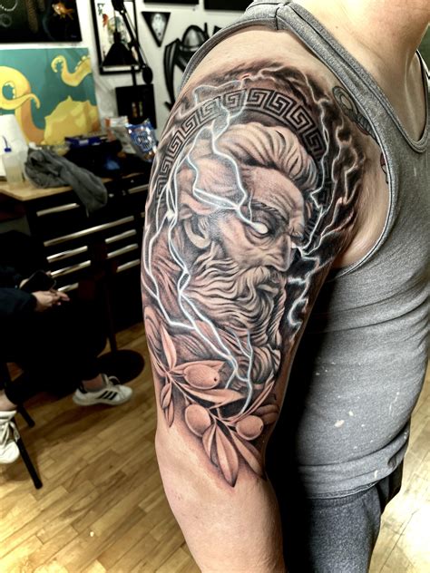 Zeus, Done by Poseidontattoos at ravensclaw tattoo studio in Tacoma, Wa : r/tattoos