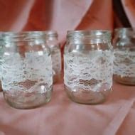 6 antique lace banded wedding table centerpieces - Folksy