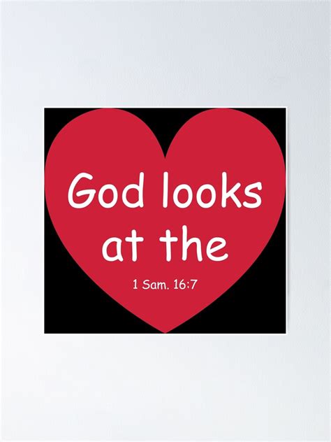 "God Looks at the Heart - Bible Verse" Poster by ShareYourFaith | Redbubble