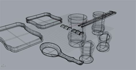 Bamboo shape tableware set 3D Model 3D print model 3D Model $20 - .3ds .unknown .ige .fbx .obj ...