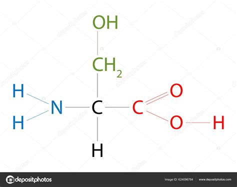 Structure Serine Serine Amino Acid Has Side Chain Consisting Hydroxymethyl Stock Vector by ...