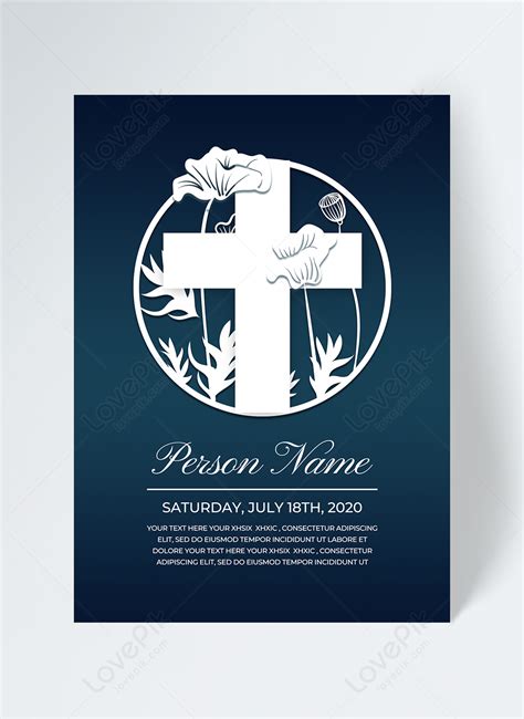 Funeral invitation on blue gradient background template image_picture free download 465590622 ...