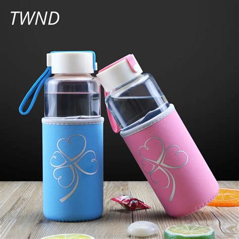 450CC Heat resistant glass water bottles sport kettle creative ...