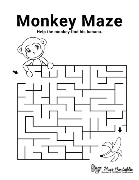 Free Printable Monkey Maze