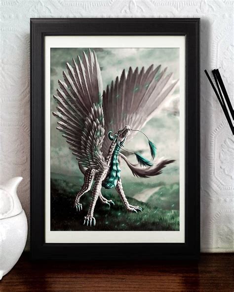 White Dragon Art Print Poster Fantasy Art Painting - Etsy