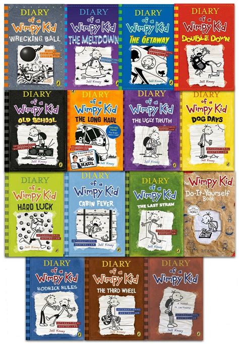 Diary of a Wimpy Kid Collection 15 Books Set Jeff Kinney Wrecking Ball, Meltdown | eBay