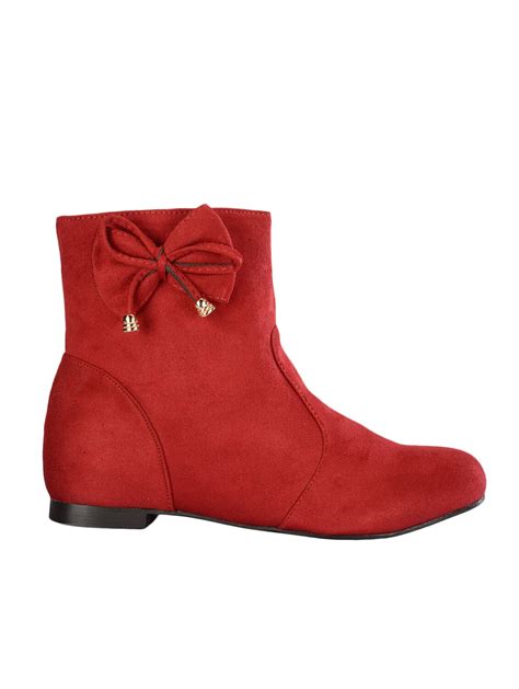 Buy Red Suede Ankle Boot for Women from Nell for ₹994 at 60% off | 2020 Limeroad.com