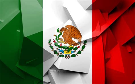 Download wallpapers 4k, Flag of Mexico, geometric art, North American ...