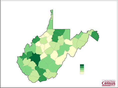 West Virginia County Population Map Free Download | Virginia Map