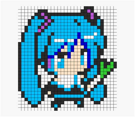 miku pixel art grid Hatsune miku pixel art - Pixel Art Grid