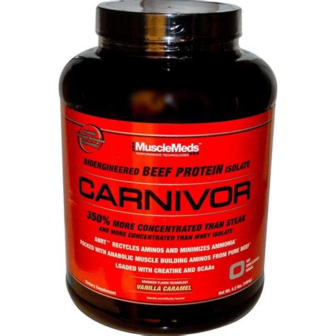 MuscleMeds Carnivor Bioengineered Beef Protein Isolate Vanilla Caramel ...