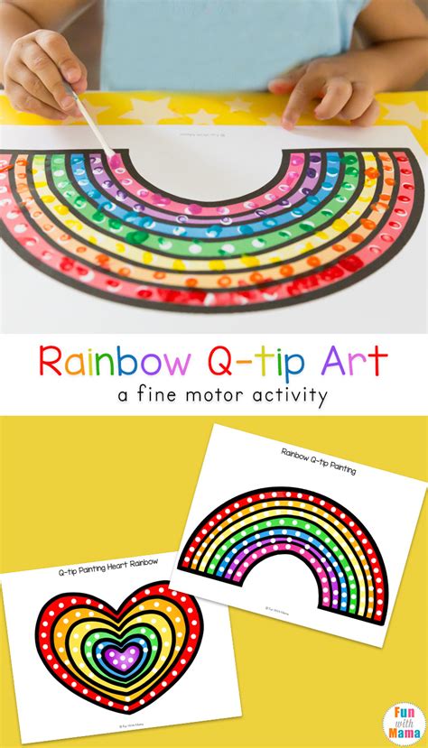 q-tip-art-rainbow-crafts-preschool - Fun with Mama