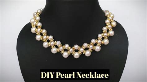 How To Make a Pearl Necklace | DIY Pearl Necklace Making | Beautiful Pearl Necklace Making ...