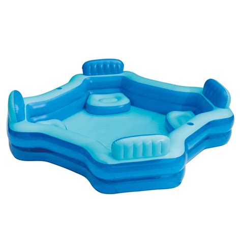 Bluescape Blue Deluxe Comfort Inflatable Family Swimming Pool, 4 Seats ...