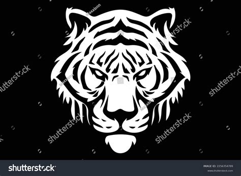 Tiger Head Silhouette Vector Face Retro Stock Vector (Royalty Free ...